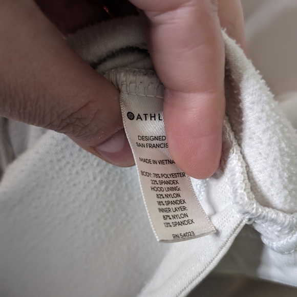 Athleta White Criss Cross Back Hoodie Sweatshirt L - Picture 7 of 11